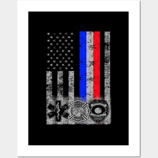 Fire Police Emt Responder Flag Posters and Art